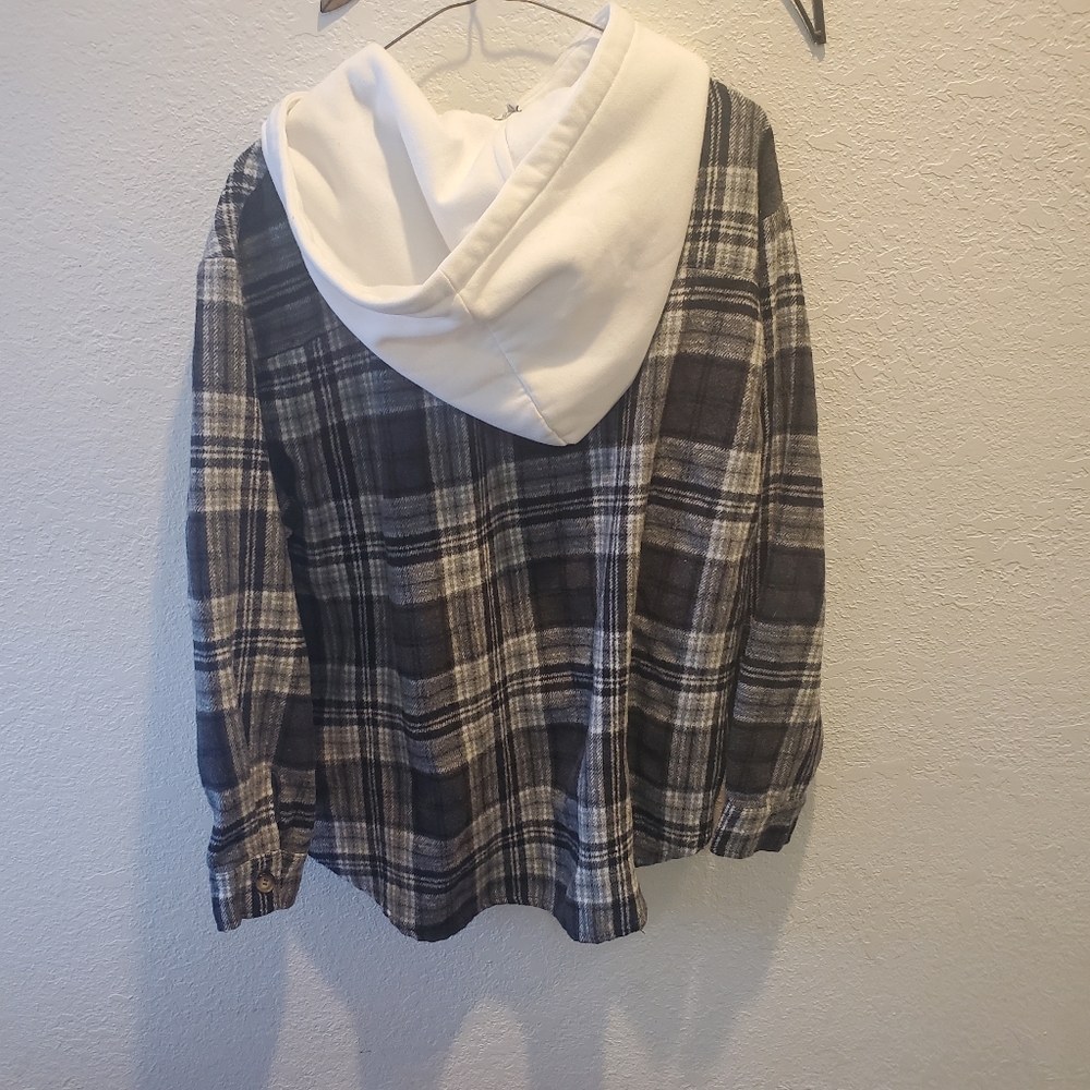 Womens flannel hooded sweatshirt - Picture 2 of 4